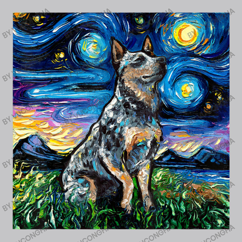 Blue Heeler Starry Night Australian Cattle Dog Art By Aja Baby Bodysuit by vucongha | Artistshot