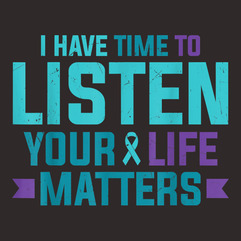 Purple Teal Ribbon I Have Time To Listen Your Life Matters T Shirt Racerback Tank by cm-arts | Artistshot