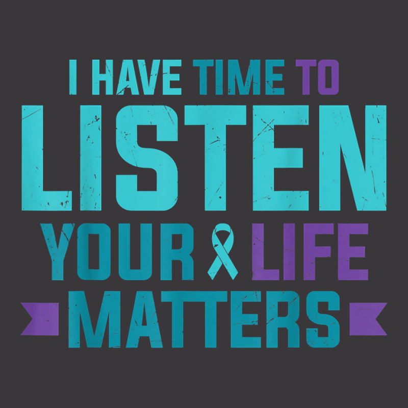 Purple Teal Ribbon I Have Time To Listen Your Life Matters T Shirt Ladies Curvy T-Shirt by cm-arts | Artistshot