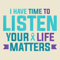 Purple Teal Ribbon I Have Time To Listen Your Life Matters T Shirt Cropped Hoodie | Artistshot