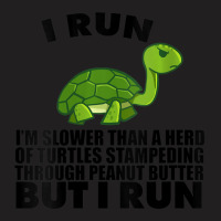 Womens I Run Slower Than Turtles In Peanut Butter Running V-neck T-shirt | Artistshot