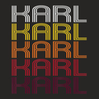 Karl Retro Wordmark Pattern Vintage Style Ladies Fitted T-shirt | Artistshot