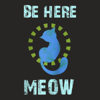 Be Here Meow Spiritual Cat Namaste Yoga Mantra Raglan Baseball Tee Ladies Fitted T-shirt | Artistshot