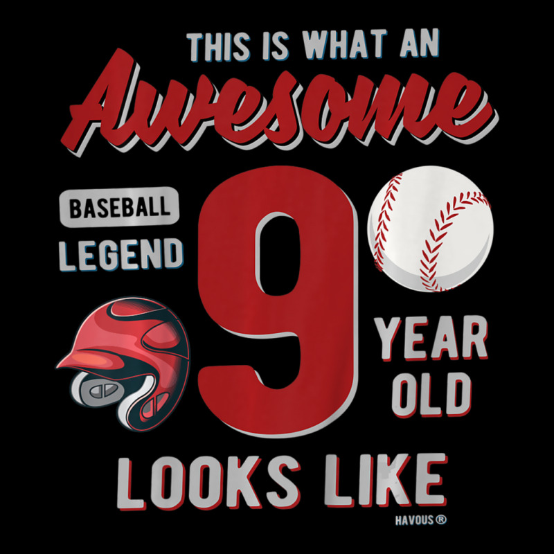 Kids 9th Birthday Awesome 9 Year Old Baseball Legend Pocket T-shirt | Artistshot