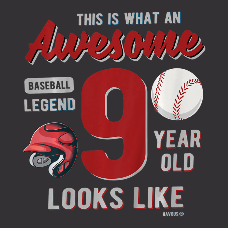 Kids 9th Birthday Awesome 9 Year Old Baseball Legend Vintage Hoodie And Short Set | Artistshot