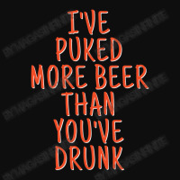 Ive Puked More Beer Than Youve Drunk - Orange On Black Crop Top | Artistshot