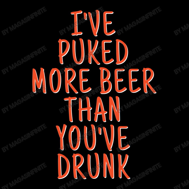 Ive Puked More Beer Than Youve Drunk - Orange On Black Cropped Hoodie by Magasinfinite | Artistshot