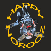 Happy Norooz Artistic Greeting With Blackmoor Goldfish Ladies Fitted T-shirt | Artistshot