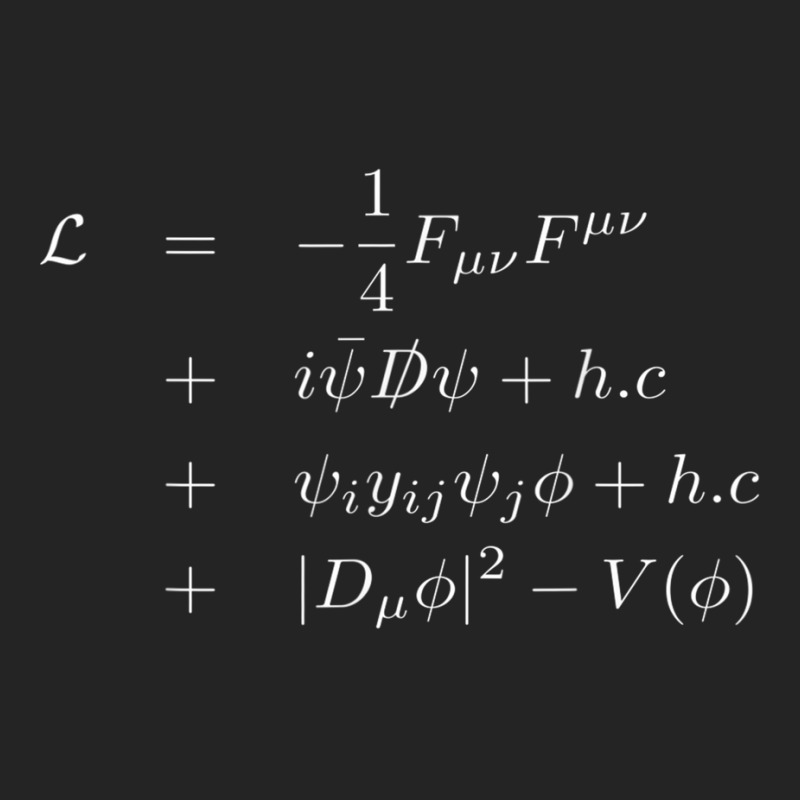 Standard Model Lagrangian Of Particle Physics Higgs Boson T Shirt 3/4 Sleeve Shirt by cm-arts | Artistshot