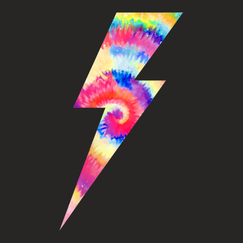 Womens Tie Dye Lightning Bolt V Neck T Shirt Ladies Fitted T-Shirt by vacheu | Artistshot