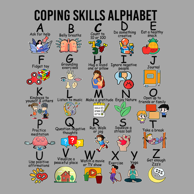 Coping Skills Alphabet, School Counselor, Mental Health T Shirt Toddler Sweatshirt | Artistshot