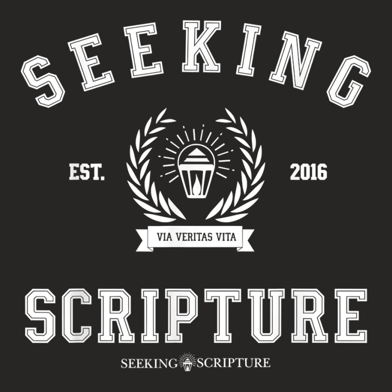 Collegiate Style Seeking Scripture Via Veritas Vita T Shirt Ladies Fitted T-Shirt by cm-arts | Artistshot