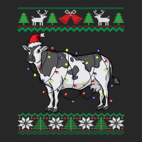 Cow Santa Claus & Lights Funny Dairy Farmer Ugly Christmas Sweatshirt Men's T-shirt Pajama Set | Artistshot