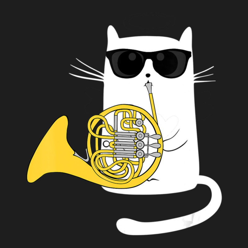 Jazz Cat Playing French Horn Cool Smooth Classic T-shirt | Artistshot