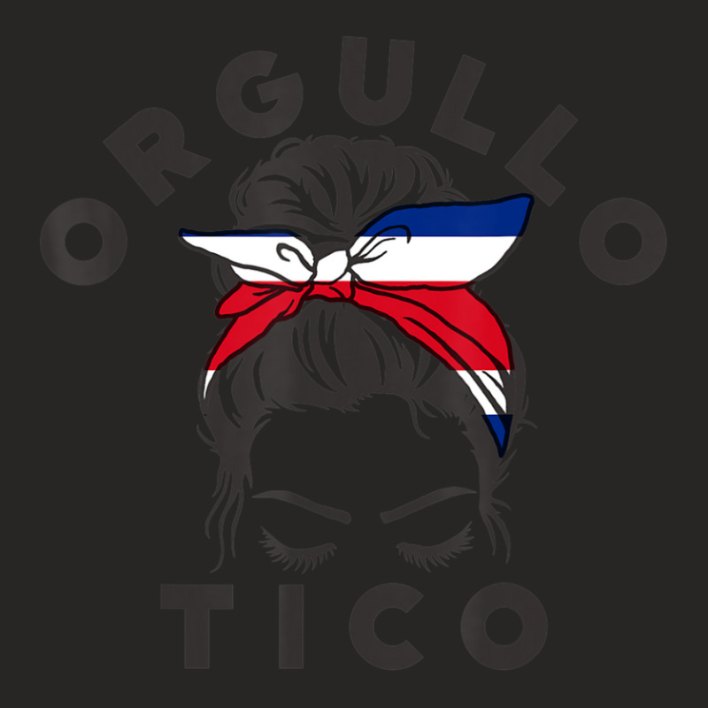 Orgullo Tico Messy Bun Headband Bandera Costa Rica Flag Ladies Fitted T-Shirt by cm-arts | Artistshot