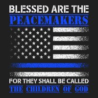 Blessed Are The Peacemakers   Blue Line Police Bible Verse Pullover Ho Ladies Polo Shirt | Artistshot