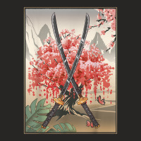 Ancient Japanese Culture Sakura Cherry Blossom Katana Sword T Shirt Ladies Fitted T-shirt | Artistshot