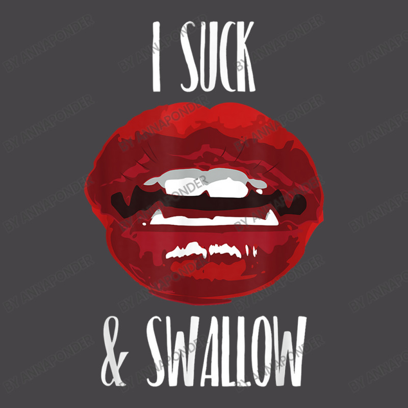 I Suck And Swallow Sexy Vampire Fangs Halloween Costume Ladies Polo Shirt by annaponder | Artistshot