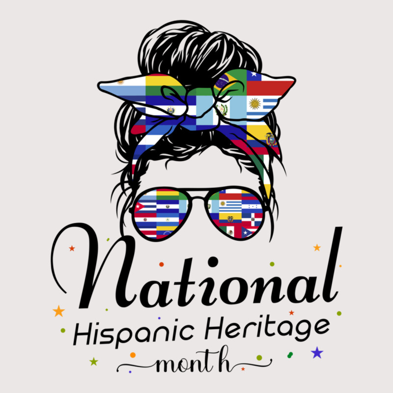 Vintage National Hispanic Heritage Month Latino Countries Messy Bun Pocket T-Shirt by cm-arts | Artistshot