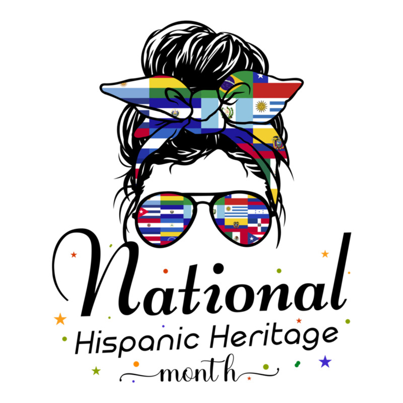 Vintage National Hispanic Heritage Month Latino Countries Messy Bun V-Neck Tee by cm-arts | Artistshot