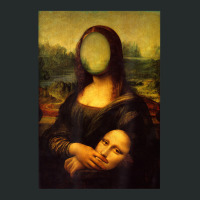 Sarcasm Oil Painting Mona Lisa Face Off Her Face Mask Women's Triblend Scoop T-shirt | Artistshot