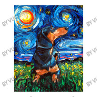 Black And Tan Dachshund Doxie Starry Night Dog Art By Aja Youth Zipper Hoodie | Artistshot