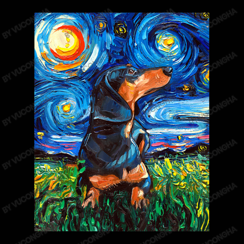 Black And Tan Dachshund Doxie Starry Night Dog Art By Aja Toddler 3/4 Sleeve Tee by vucongha | Artistshot