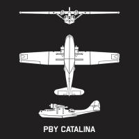 Pby Catalina American Ww2 Maritime Patrol Bomber Seaplane Silhouettes T-shirt | Artistshot