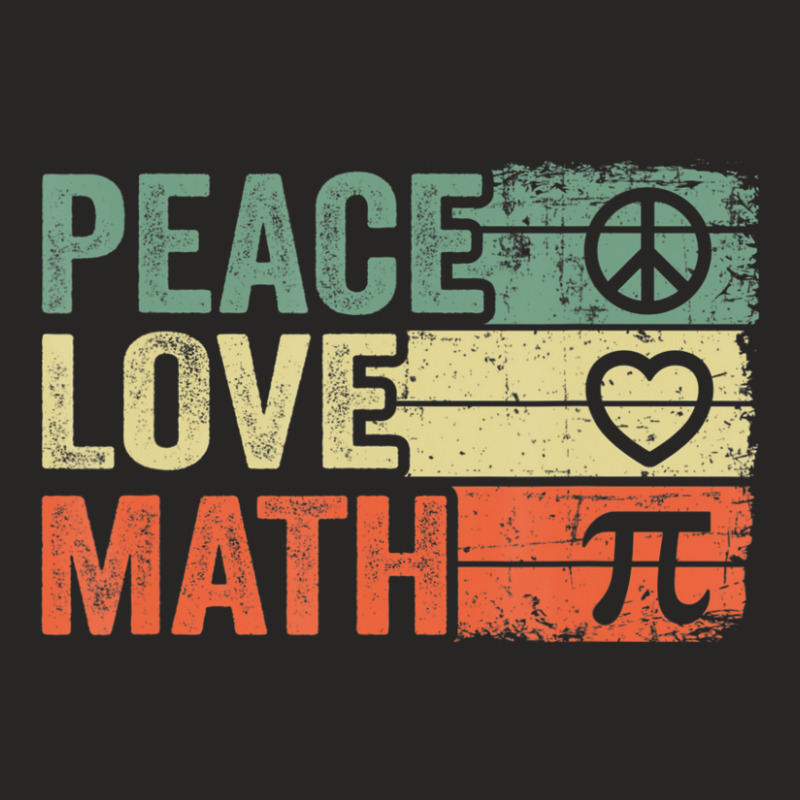 Peace Love Math Vintage Math Nerd Retro Math Teacher Ladies Fitted T-Shirt by kentuckykonpha9 | Artistshot