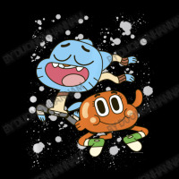 Cn The Amazing World Of Gumball & Darwin Paint Splatter Cropped Hoodie | Artistshot