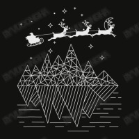 Geometric Pattern Starry Moonlit Night Santa & Reindeer Scorecard Crop Tee | Artistshot