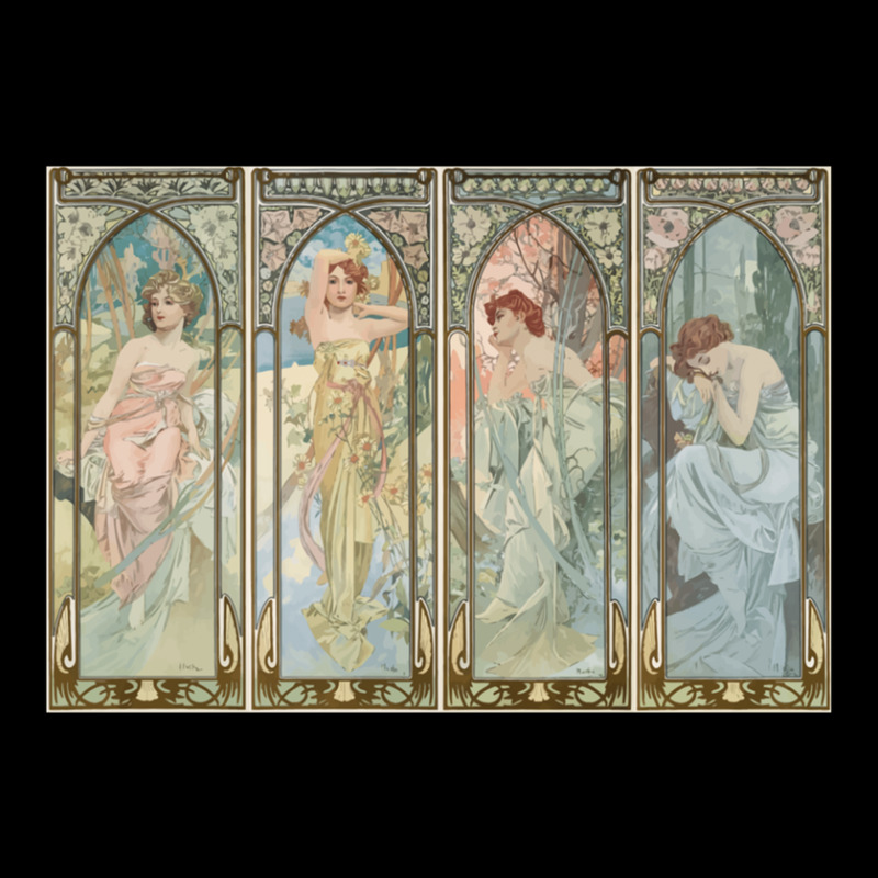 Alphonse Mucha Alfons Mucha Times Of The Day Adjustable Cap by AlexBarnes | Artistshot