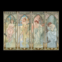 Alphonse Mucha Alfons Mucha Times Of The Day Kids Cap | Artistshot