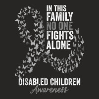 Disabled Children Awareness Month Butterflies Silver Ribbon T Shirt Ladies Fitted T-shirt | Artistshot