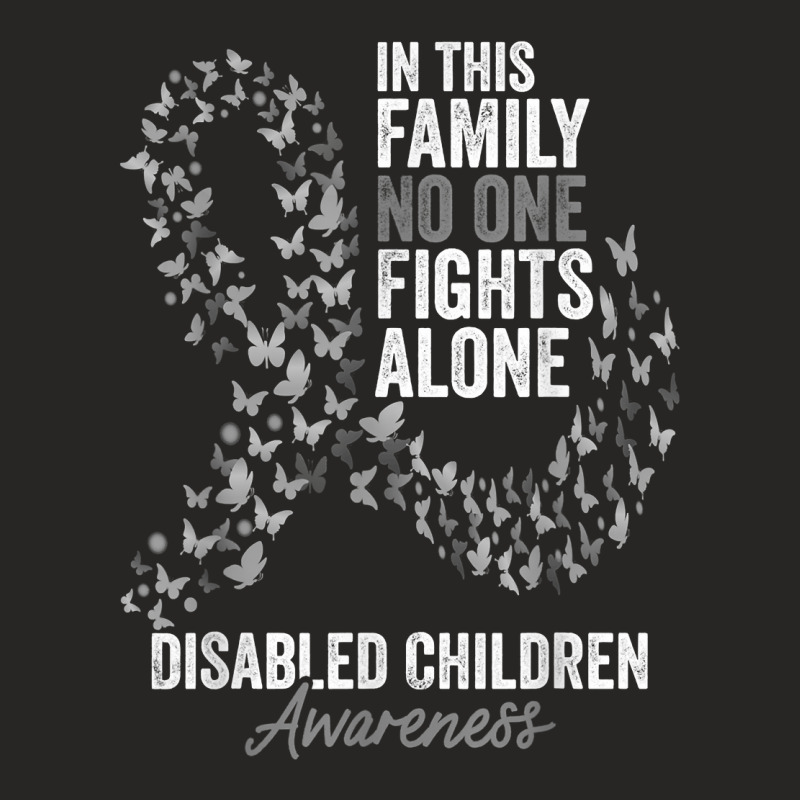 Disabled Children Awareness Month Butterflies Silver Ribbon T Shirt Ladies Fitted T-Shirt by cm-arts | Artistshot