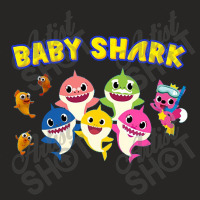 Happy Pinkfong Baby Shark Friends Cartoon Characters Ladies Fitted T-shirt | Artistshot