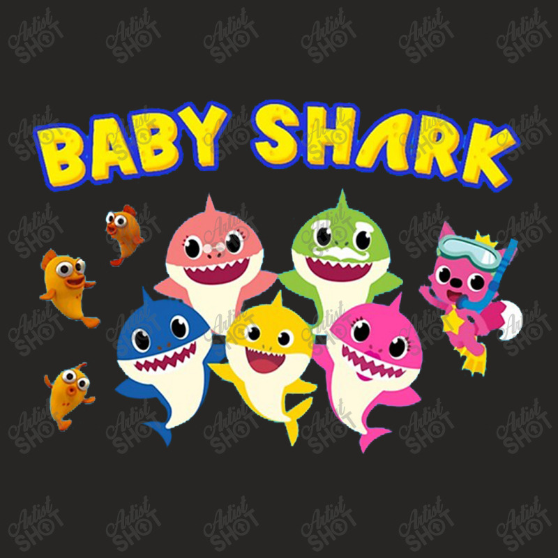 Happy Pinkfong Baby Shark Friends Cartoon Characters Ladies Fitted T-Shirt by jrestima | Artistshot