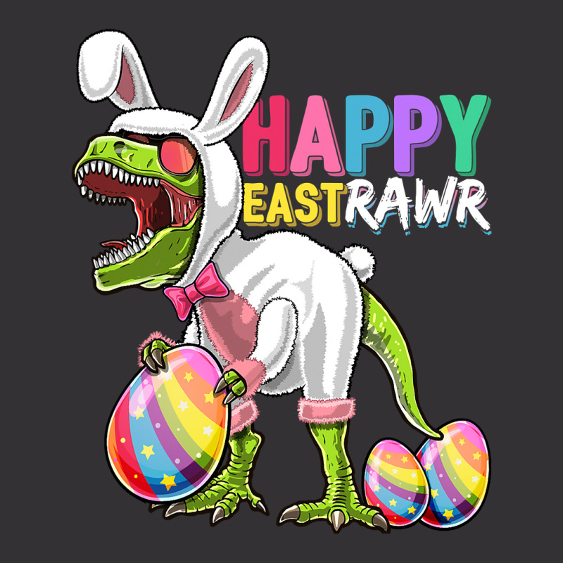 Happy Eastrawr T Rex Dinosaur Easter Bunny Egg Costume Kids Vintage Hoodie | Artistshot