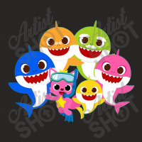 Pinkfong Baby Shark Happy Friends Cartoon Characters Ladies Fitted T-shirt | Artistshot