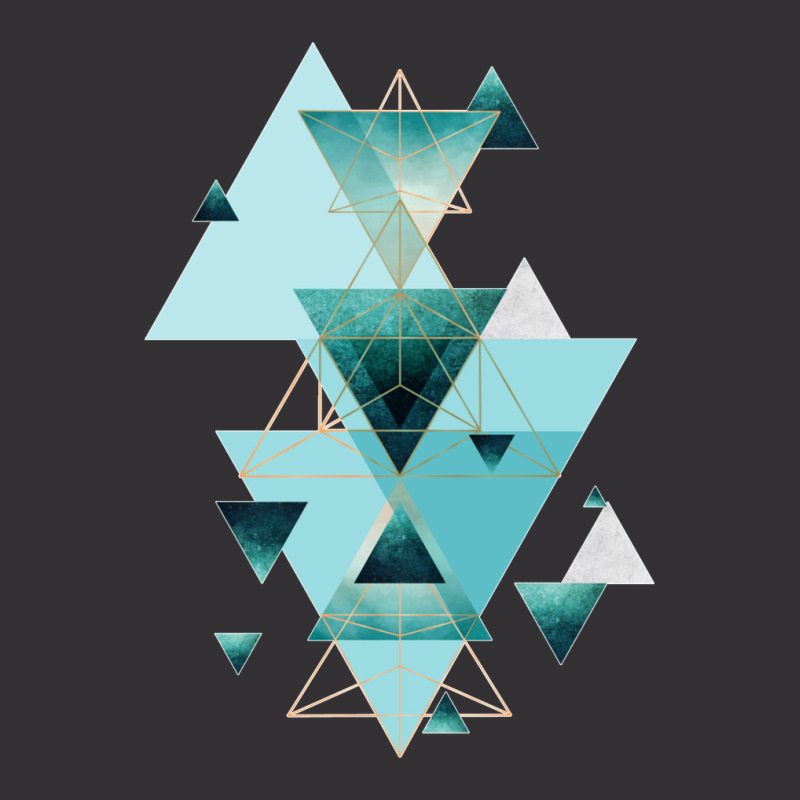 Geometric Triangle Compilation In Teal Vintage Short | Artistshot