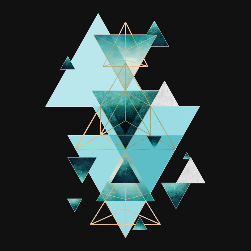 Geometric Triangle Compilation In Teal License Plate | Artistshot