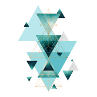 Geometric Triangle Compilation In Teal Sticker | Artistshot