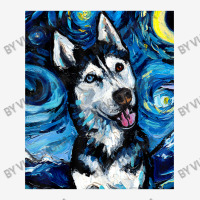 Happy Siberian Husky Portrait Starry Night Dog Art By Aja Adjustable Cap | Artistshot