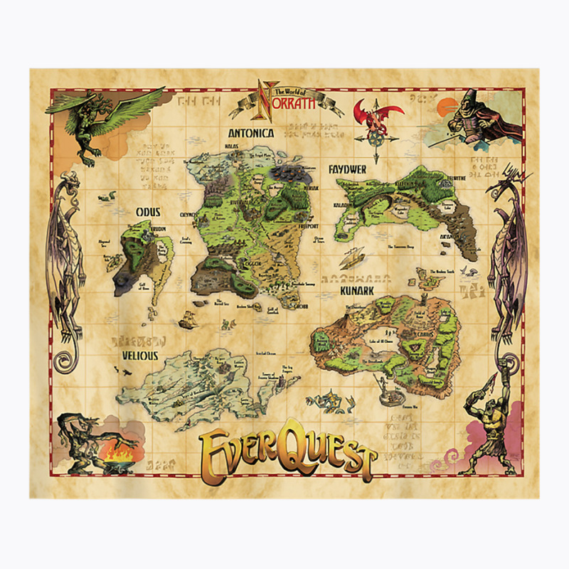 Everquest World Of Norrath Map T Shirt T-shirt | Artistshot