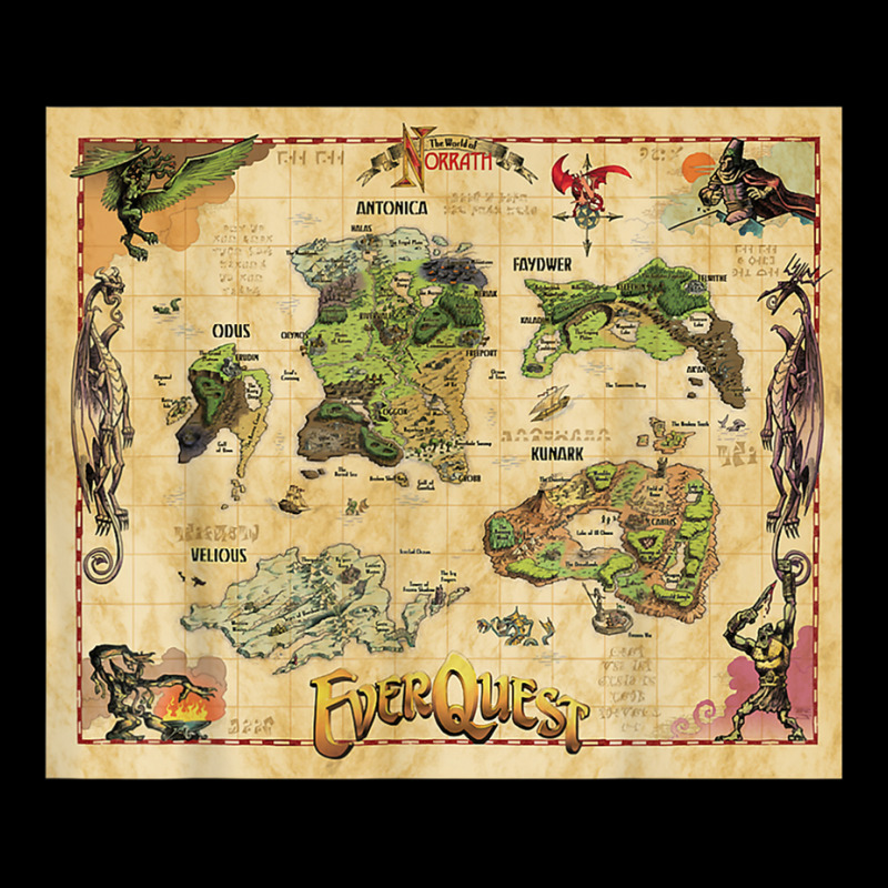 Everquest World Of Norrath Map T Shirt Men's Long Sleeve Pajama Set | Artistshot