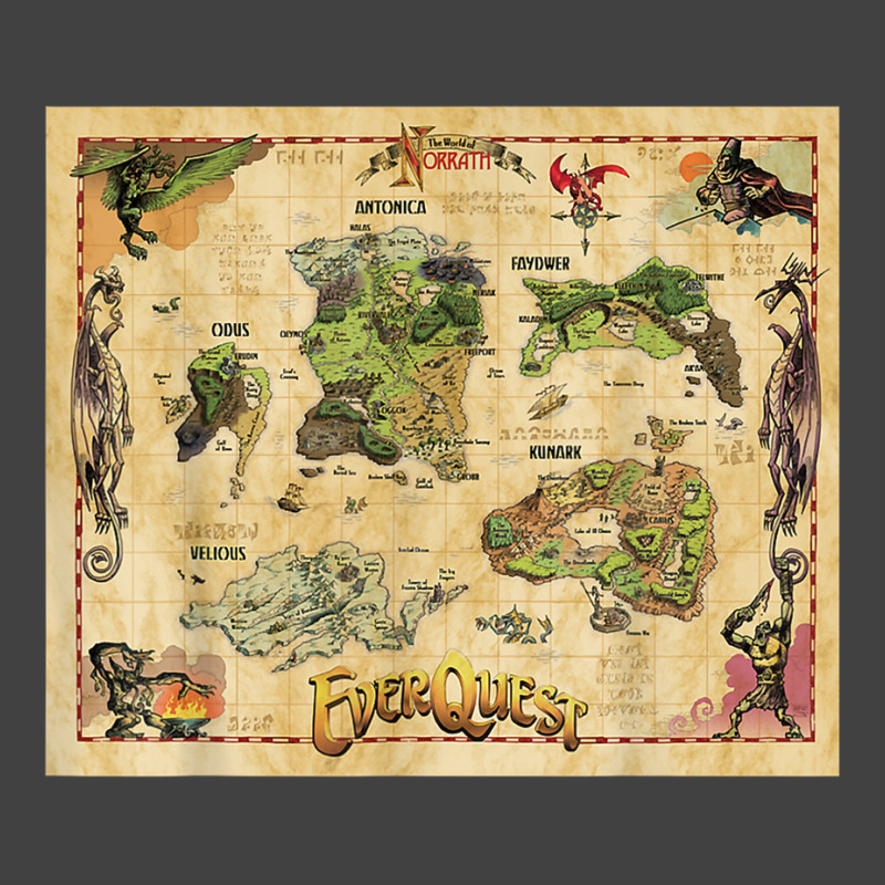 Everquest World Of Norrath Map T Shirt Vintage T-shirt | Artistshot