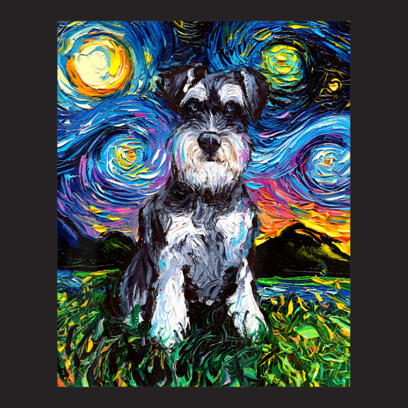 Schnauzer Starry Night Impressionist Dog Art By Aja Vintage Cap by Konlasa6638 | Artistshot