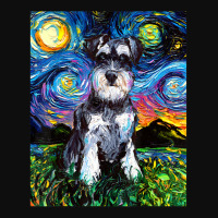 Schnauzer Starry Night Impressionist Dog Art By Aja Crop Top | Artistshot