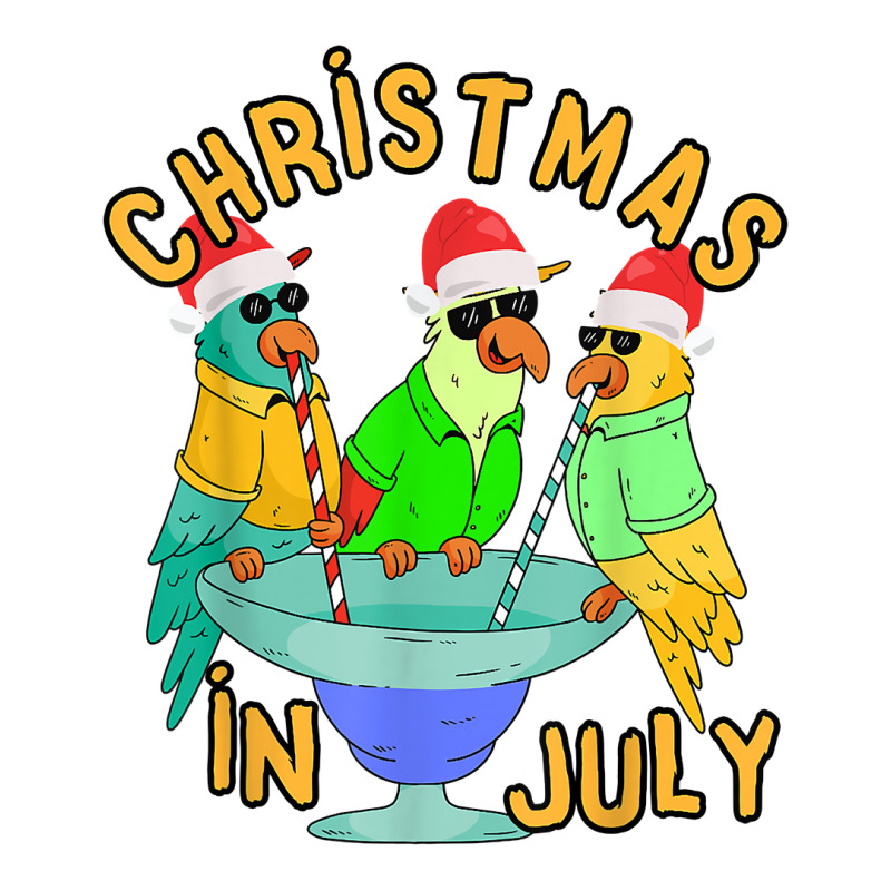 Christmas In July Pool Party Parrot Bird Funny Drinking Team T Shirt V-Neck Tee by zheralalumo | Artistshot