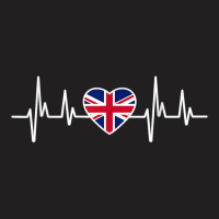 Uk Heartbeat United Kingdom British Great Britain Flag T Shirt T-shirt | Artistshot